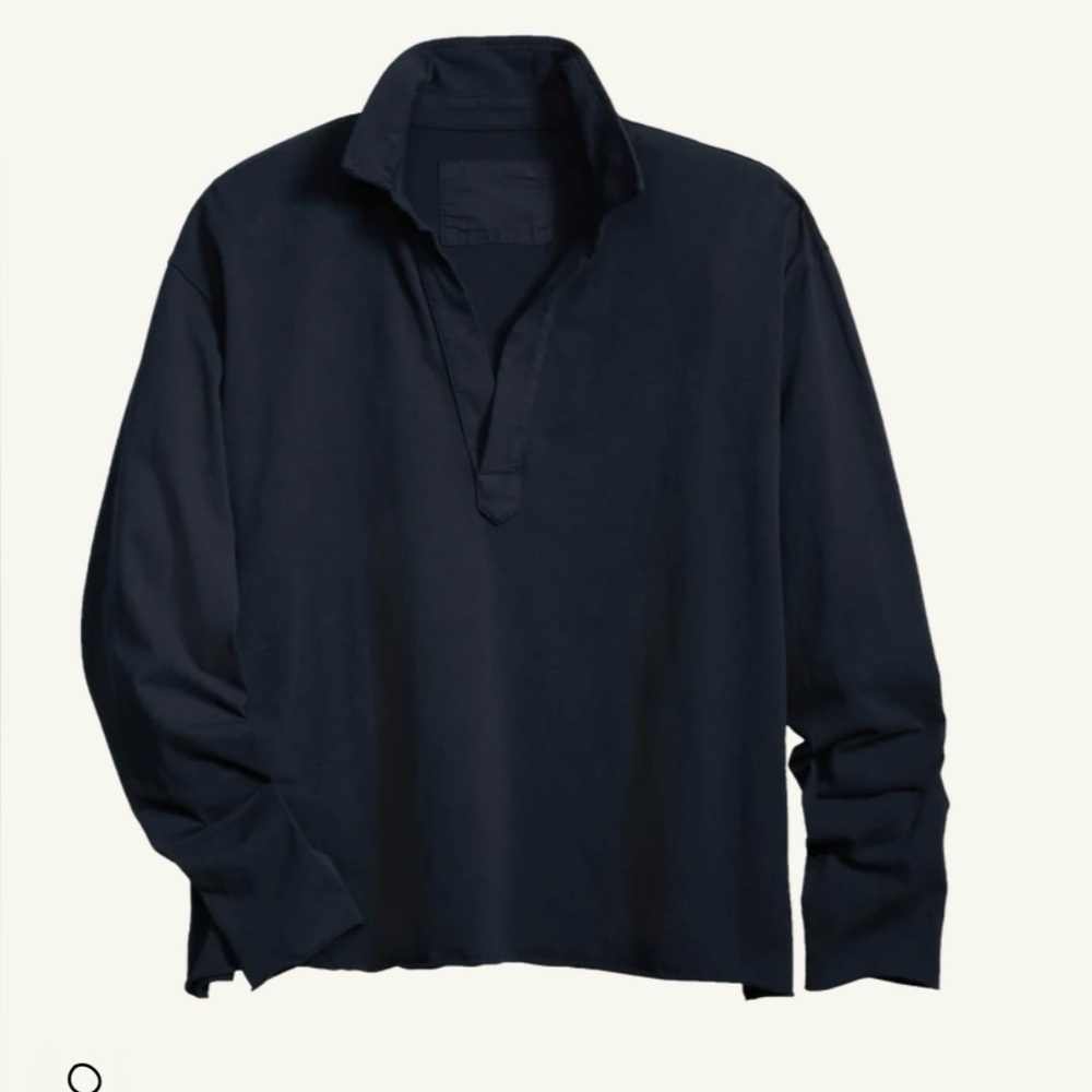 Frank & Eileen Womens large Patrick Popover Henley Heritage Jersey Shirt Navy - Picture 1 of 10